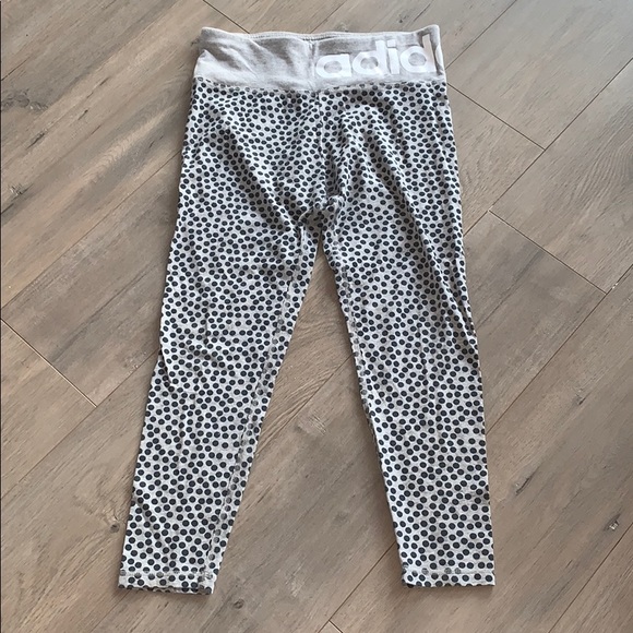 Adidas Climalite Cotton Polka Dot Leggings Medium - Picture 2 of 8